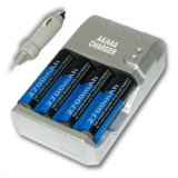 Fast AA / AAA NiMH & NiCd Battery AC/DC Home & Car Charger w/ LED Display and 4 2700 Ni-MH Batteries for RCA Small Wonder Camcorder / Camera EZ101 EZ105 EZ201 CDS1000 CDS1005 CDS4100 CDS6300 Digital Camera