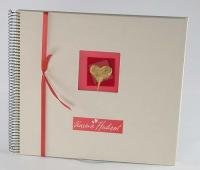 Handys ohne Vertrag: Goldherz Spiralalbum 34x30cm 40 wei�e Seiten incl. 2 S. Textvorspann