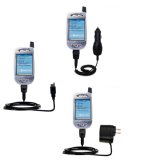 Car / Auto; Wall / AC Charger and USB Data Cable Deluxe Kit w/ Tip Exchange for the Siemens SX56 PPC - Gomadic Brand