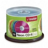 50-pack 32x CDR Spindle Neon Colors Retail Packaging with rip Label