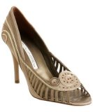 C Label natural suede bronze peep-toe pumps