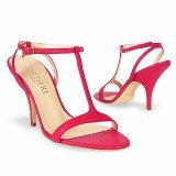 Forzieri Magenta Calf Leather T-Strap Evening Sandal Shoes
