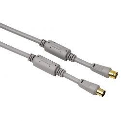 Heimkinosysteme: Hama Antennen-Kabel Koax-Stecker - Koax-Kupplung 1,5 m 90 dB silber