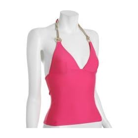 Vix Swimwear pink solid halter tankini top Vix Swimwear pink solid halter tankini top