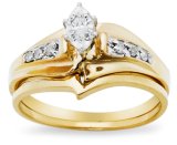 jewelry - 10k Diamond Bridal Set (1/10 cttw, IJK Color, I2-I3 Clarity), Size 7