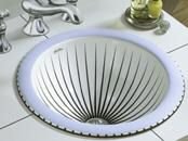 Compass Self-Rimming Lav w/ Ocellus Skylight (blue) Design on White Background - K-14246-AS
