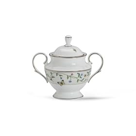 Lenox Idalia Bone China Platinum Banded Sugar Bowl by Sugar Bowls