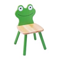A chair with a frog's face as the backrest. 