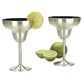 RSVP International RITA-2 Endurance Stainless Steel Margarita Glasses Set of 2 by International Silver