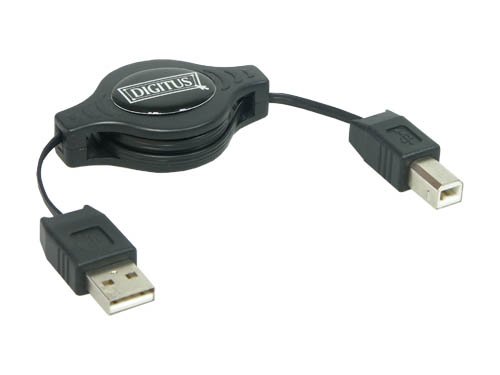 Audio und Video: USB 2.0 Anschlu�kabel A St. an B St., ausziehbar,