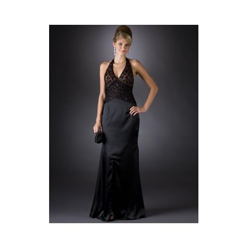 Formal Evening Gown. Halter Beaded Dress for Prom, Party, Wedding by Sean Collection (50077)