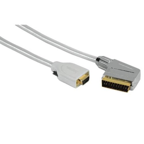 Heimkinosysteme: HomeTheatre Verbindungskabel Scart-Stecker - HDD 15-pol. (RGB) "White Stream", 5 m