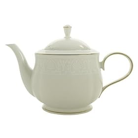 Lenox Courtyard Gold Ivory China Teapot by Lenox China