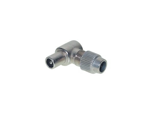Kompaktanlagen: Koax-Winkelstecker 75 Ohm, Schraubanschlu�, Metall