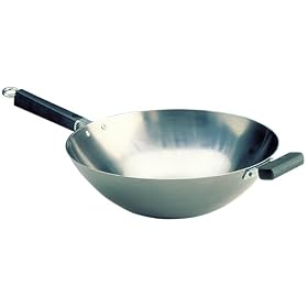 Joyce Chen J22-0060 Pro Chef 14 Inch Flat Bottom Wok uncoated Carbon Steel by Woks