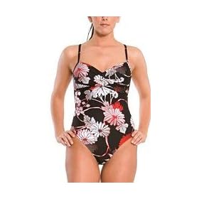 Speedo Women's Contemporary Fit with Soft Cup Twist Front Tank Print Swimsuit