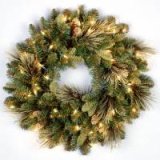 National Tree Company Carolina Pine 30 in. Wreath w/100 Clear Lights - CAP3-306-30W/CAP3-306-30W