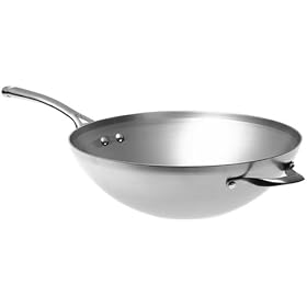 Calphalon Contemporary Stainless 13-Inch Flat-Bottom Wok by Woks