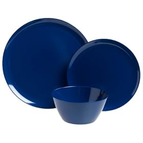 Zak Designs Solid Blue 12-Piece Dinnerware Set, Service for 4 by Dinnerware