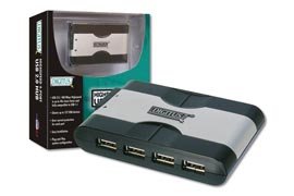 Elektronik Und Foto: Assmann Digitus USB2.0 Hub 4-Port HUB USB 4P 4 x USB-A/B 1 x USB + Kabel + Netzteil schwarz/grau