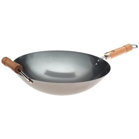 Joyce Chen J20-1140 Pro Chef 14 Inch Round Bottom Wok with Wood Handles - Unseasoned by Joyce Chen