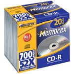 MP3 Player: Memorex CD-R80 20Pack CD Rohling 80min 700MB 52xSpeed Slim JewelCase