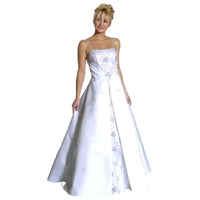 Elegant Spaghetti Straps Caviar Long Slit Front A Line Wedding Gown Elegant Spaghetti Straps Caviar Long Slit Front A Line Wedding Gown