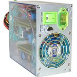 Lautsprecher: Levicom Visible Power 500Watt silber PC Netzteil mit PFC 2L�fter thermogeregelt CE ATX