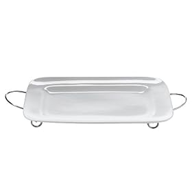 Modernist Ceramic Gourmet Platter by International Silver