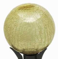 Gazing Globe, Achla 10 inch Ivory Gold Crackle
