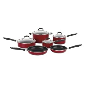 Cuisinart Advantage Non-Stick 10 Piece Cookware Set, Red by Cookware Sets