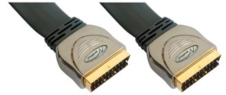 Heimkinosysteme: High-End Scart-Kabel 0,75 Meter Flachband, 21-pol Scart-Stecker auf 21-pol Scart-Stecker Home Cinema Quality