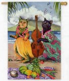 CATS Hawaiian LUAU Kittens House FLAG or BANNER