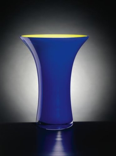 Infinity 115-28COB-Y Blue Vase with Yellow Interior
