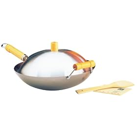 Joyce Chen J21-9963 Traditional 14 Inch Flat Bottom Wok Set by Joyce Chen