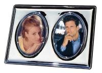 DVD Player: Oval Doppelrahmen silber mit 2 ovalen Bildausschnitten 9x13cm