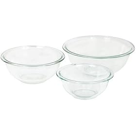 Pyrex 3-Piece Glass Mixing Bowl Set by Bakeware Sets
