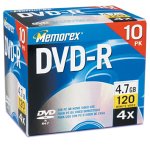 Memorex 4.7GB 4x DVD-R Media (10-Pack)