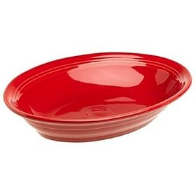 Fiestaware Scarlet 409 Oval Serving Bowl by Fiestaware
