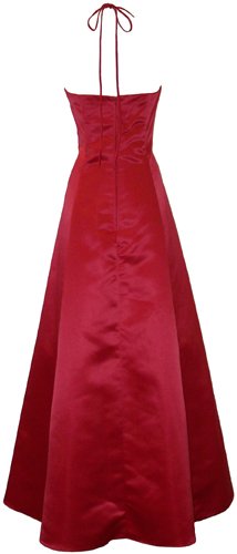 Satin Halter Dress Crystal Pin Prom Formal Prom Bridesmaid