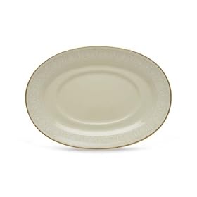 Lenox Courtyard Gold Ivory China Sauce Boat Stand by Lenox China