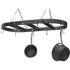 Professional Hard Anodized Oval Ceiling Pot Rack 18 x 36 by Calphalon