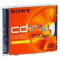 Festplatten: Sony CDRW 700 D CD-ReWritable 1x- 4x Speed 700 MB Jewel Case