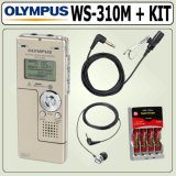 Olympus WS-310M 512 MB Digital Voice Recorder + Accessory Kit