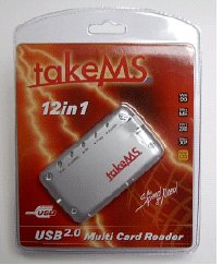 Camcorder: Card-Reader R/W USB 2.0 12in1 SM, CF, MMC, RS-MMC, SD, Mini SD takeMS