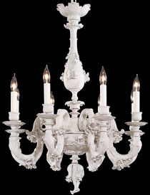 Vintage Eight-Light Porcelain Chandelier