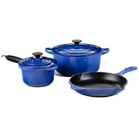 Le Creuset 5 Piece Essential Cookware Set, Cobalt Blue by Le Creuset