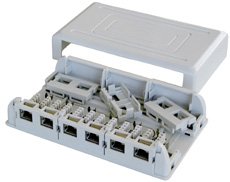 TFT Monitore: Wanddose Ethernet 6x RJ-45 Cat.6 STP GIGABIT