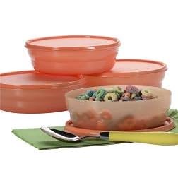 Tupperware Microwave Cereal Bowls in Tangerine by 