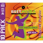 Kamerazubeh&ouml;r: Bestmedia Audio CD-R700 10Pk. Audio CD Rohling 80min 700MB 2xSp. SlimCase bedruckt silber
